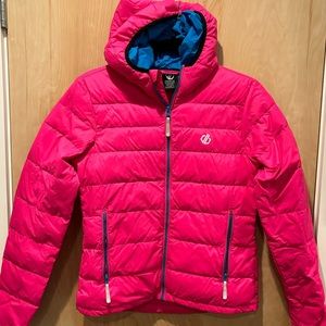 KIDS DARE 2B HOODED LIGHTWEIGHT JACKET PINK